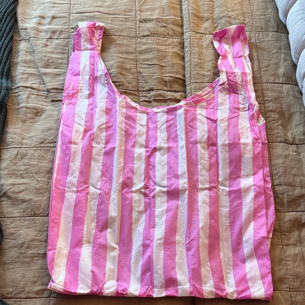 Baggu Standard Reusable Bag, Pink Painted Stripe